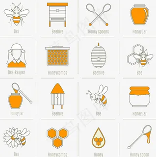 矢量手绘蜂蜜图标