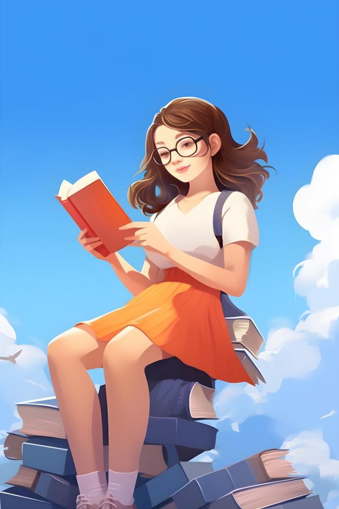 学习书籍天空云朵儿童背景