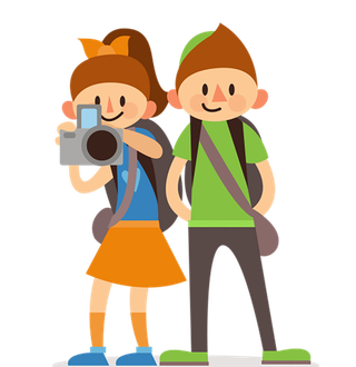 卡通男孩女孩简笔画