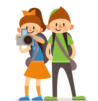 卡通男孩女孩简笔画