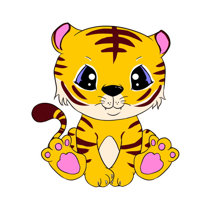 卡通小老虎PNG免抠插画素材可爱动物老虎插画贴图PNG免抠设计素材
