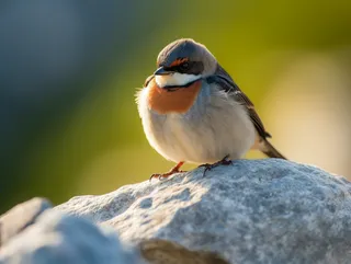 站在石块上的小鸟细节特写摄影图