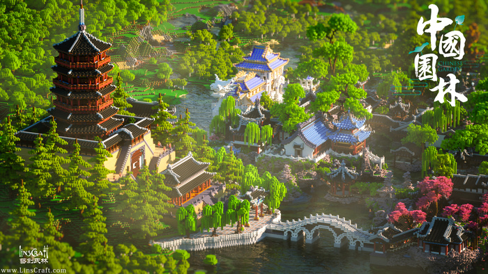 中国园林 绿色 建筑 背景 海报
