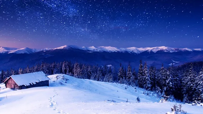 高清雪山雪景风景