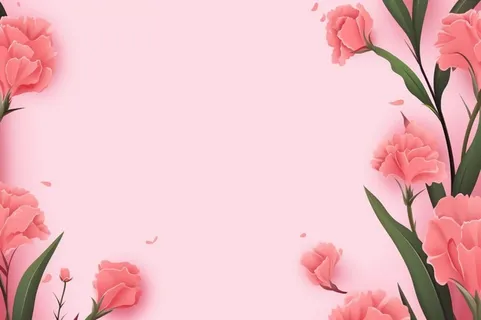 简约粉色康乃馨插画背景