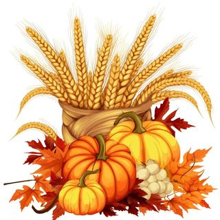 秋季作物小麦南瓜免抠