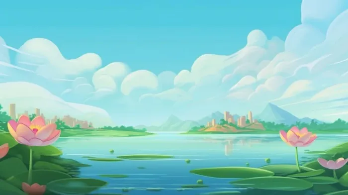 荷花水池清新背景(1456x816)