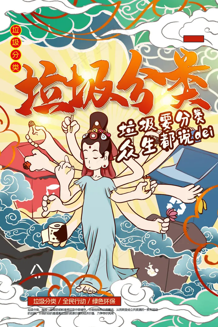 垃圾分类海报(3543x5315)psd模版下载