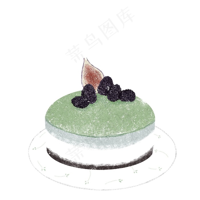 抹茶味道甜品甜点插画图