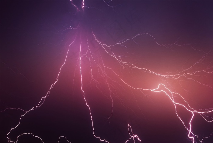 闪电唯美星空背景高清图片