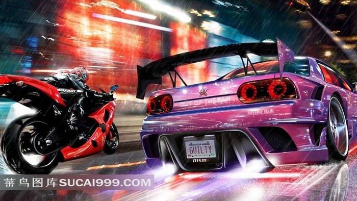 雨中前行的*飞车