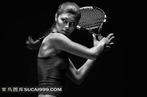 拿球拍的网球运动员高清素材