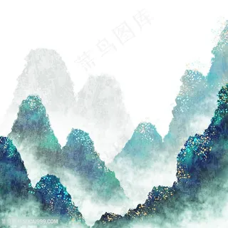 国画山峰图片