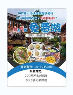 旅游海报白色清新自驾游