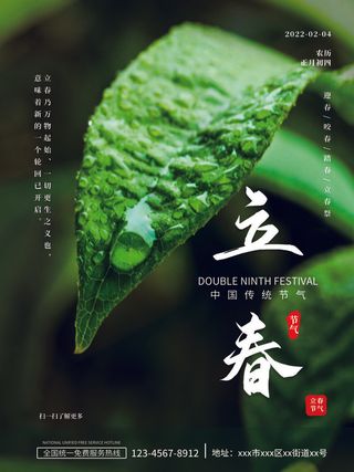 24节气立春春季新春春天海报模板PSD分层设计素材源文件模板