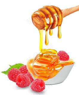 散落的水果和溢出来的蜂蜜