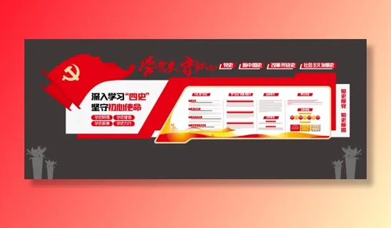 党建党史文化墙源文件CDR平面效果图