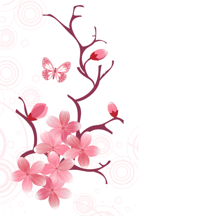 春天浪漫粉红色樱花手绘樱花梅花桃花花朵图片PNG免扣素材