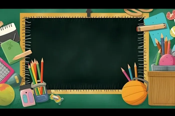 学校黑板文具背景(3600x2400)