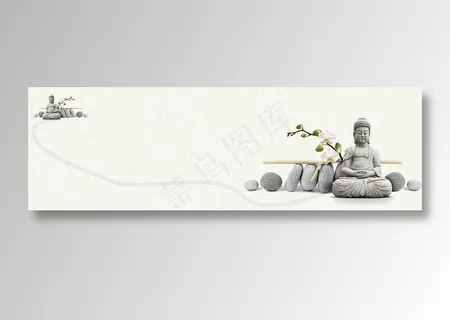 复古中国风古风国画佛像背景素材