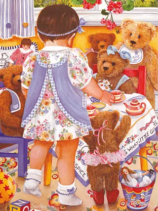 小孩子卡通熊唯美艺术油画