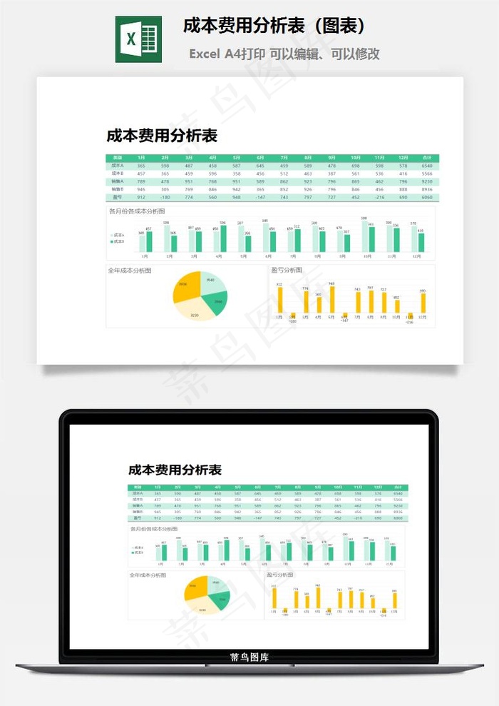 成本费用分析表（图表）