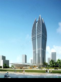 大厦建筑效果图分层图