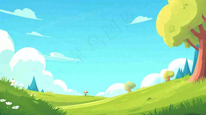 春天郊游青草树木动物蓝天清新，春分(1456x816)