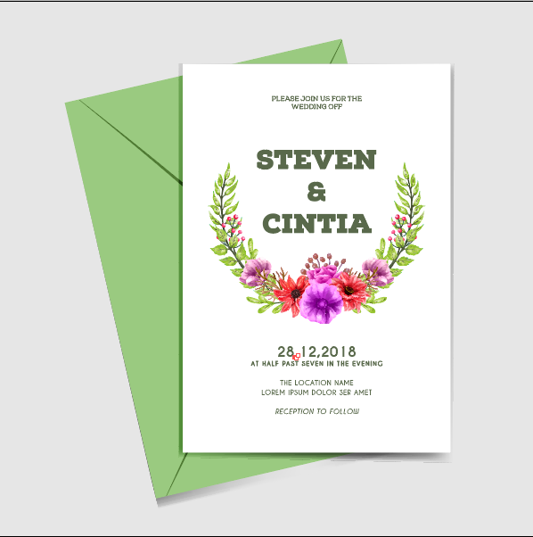 祝贺婚礼结婚邀请卡素材