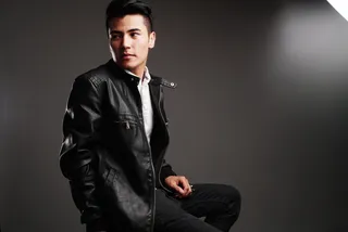 皮夹克帅哥模特图片