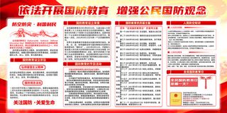 精美2022年全民国防教育日知识宣传展板展馆展厅文化墙