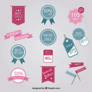 免抠彩色促销标签