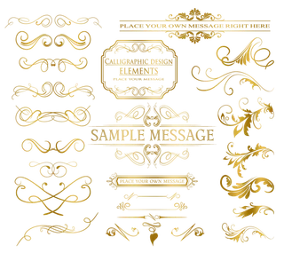 欧式花纹边框金色相框边框古典底纹花边欧美分割线装饰