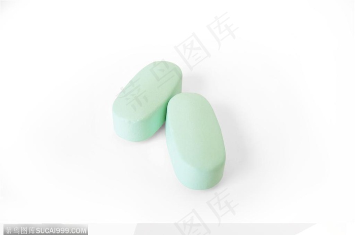 医学药品-两片绿色的药片