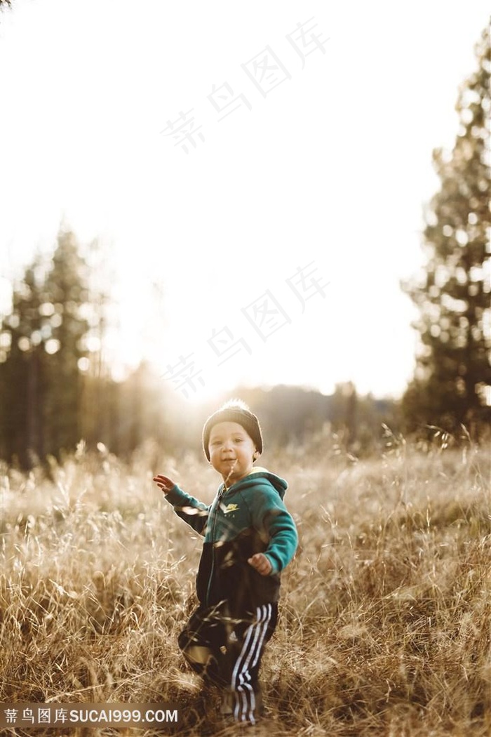 户外黄昏可爱宝宝