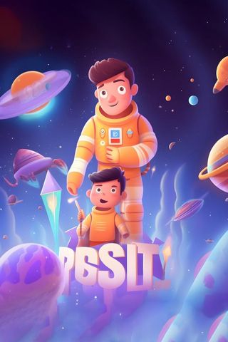 宇航员太空宇宙插画海报素材背景