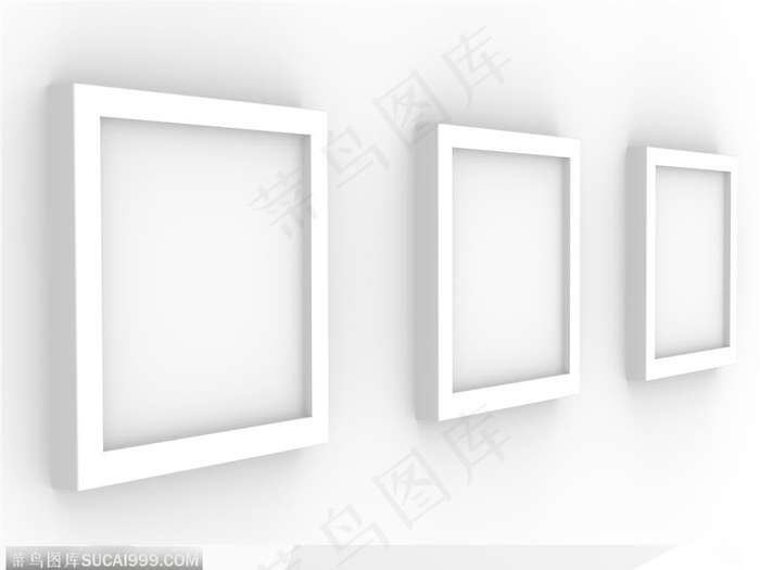 相框边框-三个白色的边框