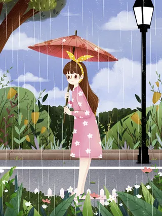 谷雨二十四节气海报设计