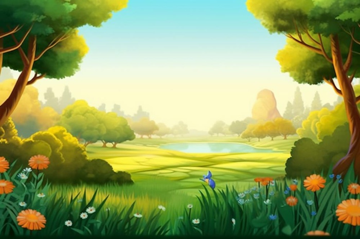 绿色清新户外草地背景