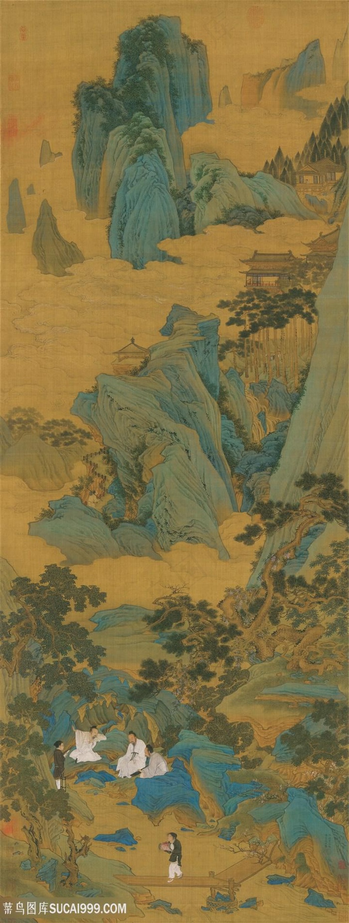 明代画家仇英作品桃源仙境国画图片