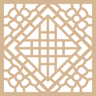 简约风中式传统图案窗花贴画镂空窗户瓷砖PNG免扣图片素材 (85)