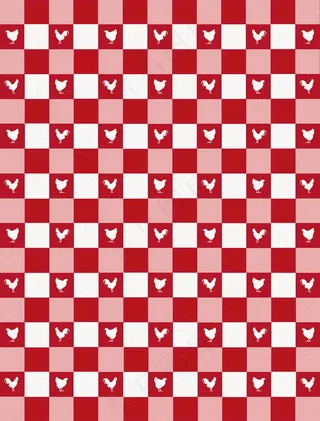 红色方格公鸡背景图片