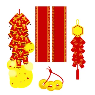 焰火对联灯笼装饰新年