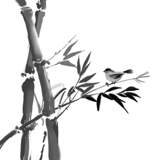 竹子水墨画中国风国画墨水书法竹子画