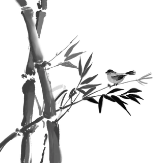 竹子水墨画中国风国画墨水书法竹子画