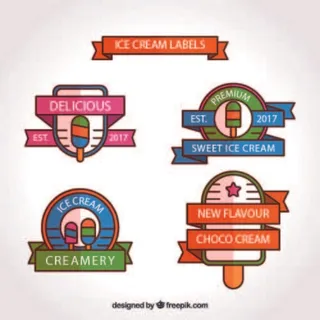 免抠扁平化雪糕标签