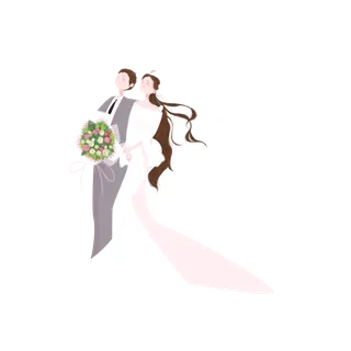 婚纱卡通人物婚礼白纱结婚婚纱摄影手绘