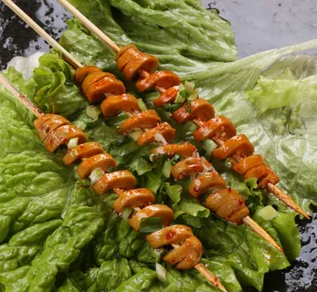 烤面筋餐饮菜单烧烤烤串高清图