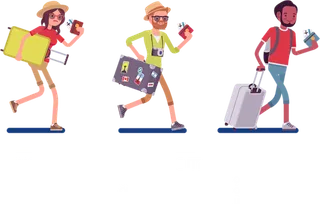 旅游人物卡通素材简笔