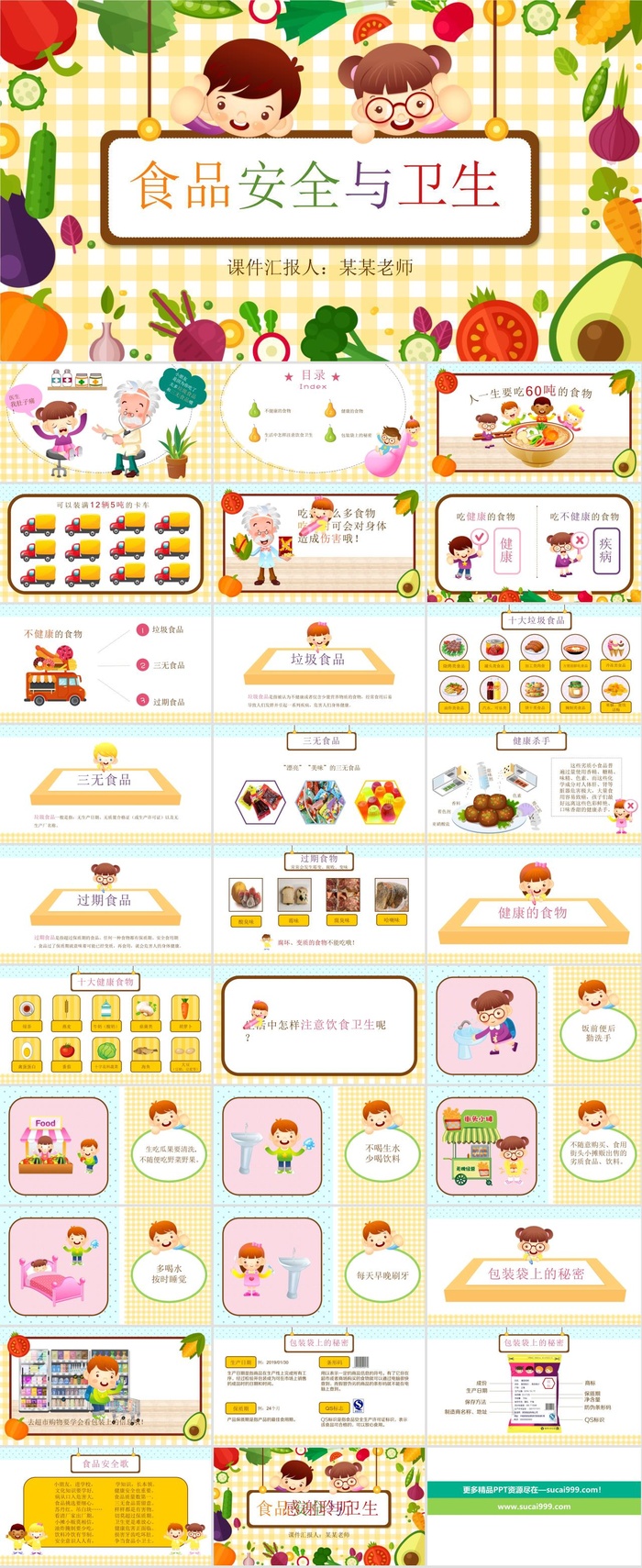 食品安全健康PPT模板ppt模版